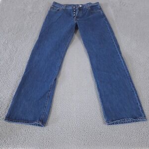 VINTAGE Levis Jeans Mens 36x34 Blue 501 Straight Leg Button Fly Denim 90s